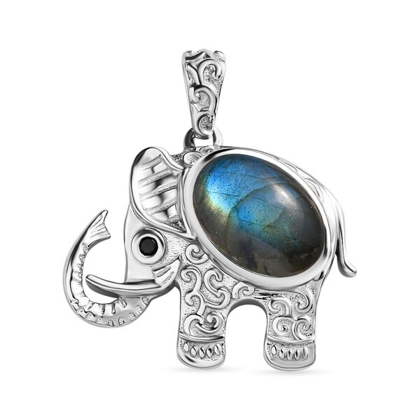 AAA Labradorit und schwarzer Spinell-Anh&auml;nger - 6,89 ct.