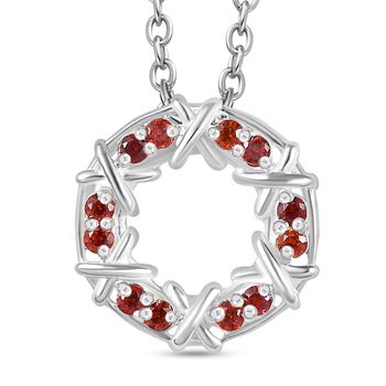 XOXO Granat kubischer Zirkonia-Anh&auml;nger mit 50cm Kette - 0,24 ct.