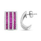 Rubin Zirkonia Ohrringe 925 Silber rhodiniert ca. 5,57 ct.