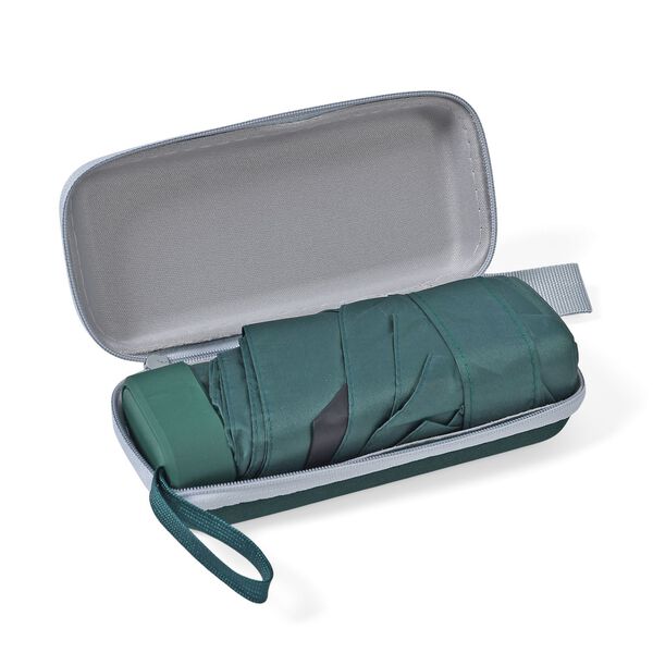 Sturmfester Pocketschirm mit UV-Schutz und Etui, 91x52cm, Dunkelgr&uuml;n image number 7