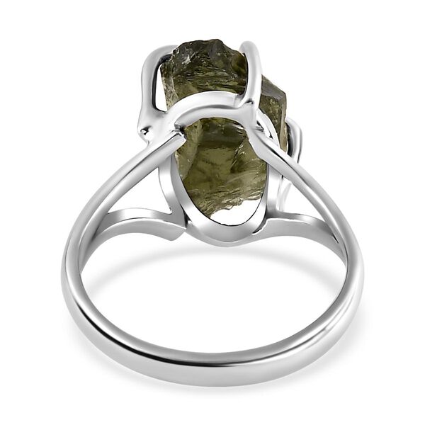 Nat&uuml;rlicher Moldavit-Ring, 925 Silber  ca. 4,80 ct image number 6