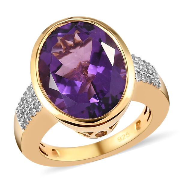 Nat&uuml;rlicher, marokkanischer Amethyst und Zirkon-Ring - 8,50 ct. image number 4