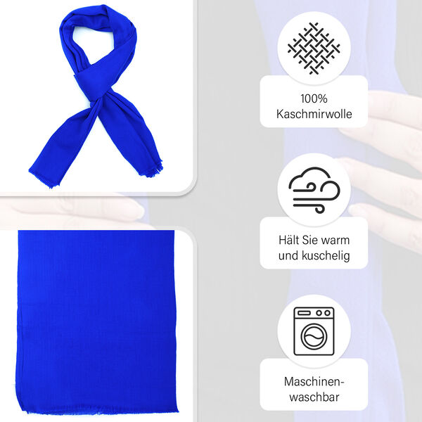 Cashmere Wool Scarf Blau image number 3