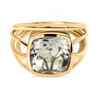 Prasiolite Ring, 925 Silber Gelbgold Vermeil, (Größe 16.00) ca. 5.09 ct