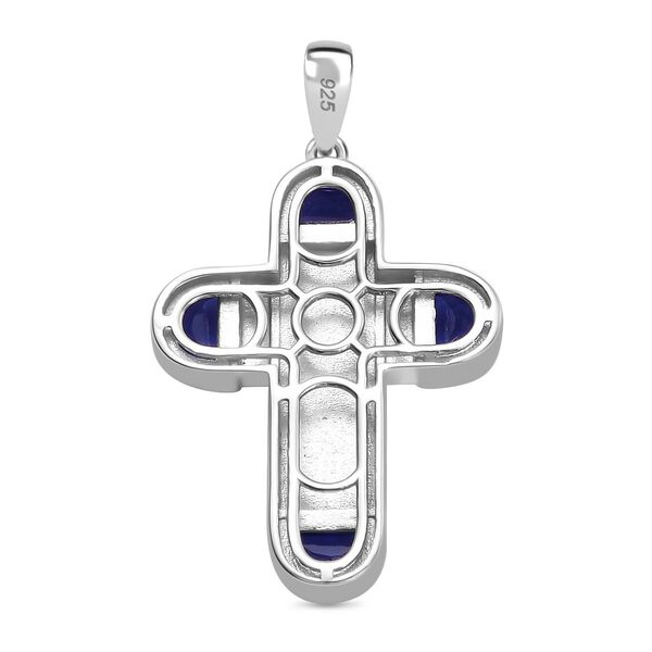 Tansanit-Farbe Quarz Kreuz Anhänger - 2,17 ct. image number 5