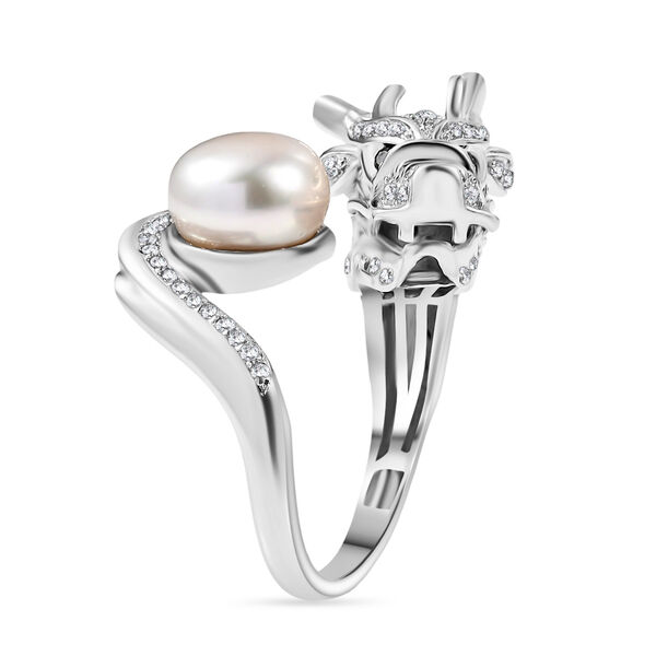 EVER TRUE S&uuml;&szlig;wasser Perle (9-9.5 mm), Schwarzer Spinell Ring Nickelfreies Messing (Gr&ouml;&szlig;e 21.00) image number 4