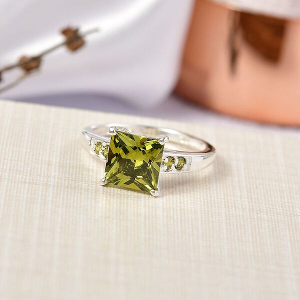 Peridot kubischer Zirkonia-Ring - 4,55 ct. image number 2