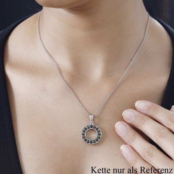 Labor erstellt schwarzen Opal Anhänger 925 Silber platiniert ca. 0,70 ct. image number 3