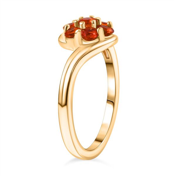 D'Joy AAA Blaze Feueropal Ring 925 Silber 750 Gelb Vergoldet (Gr&ouml;&szlig;e 18.00) ca. 0,42 ct image number 5