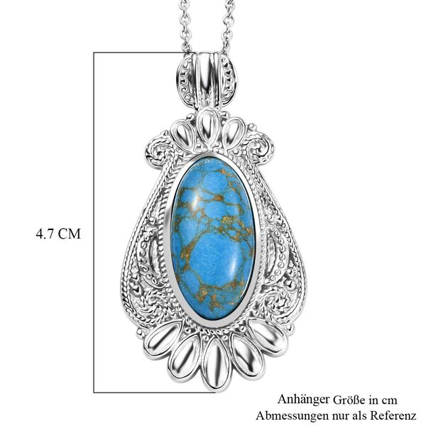 Blaues Türkis Anhänger mit 50cm Kette - 25 ct. image number 6