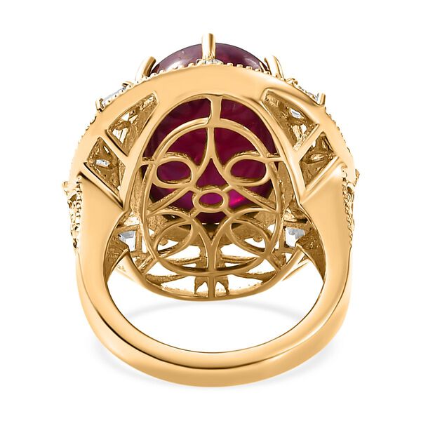 AA Afrikanischer Rubin und Zirkon-Ring - 21,43 ct. image number 8