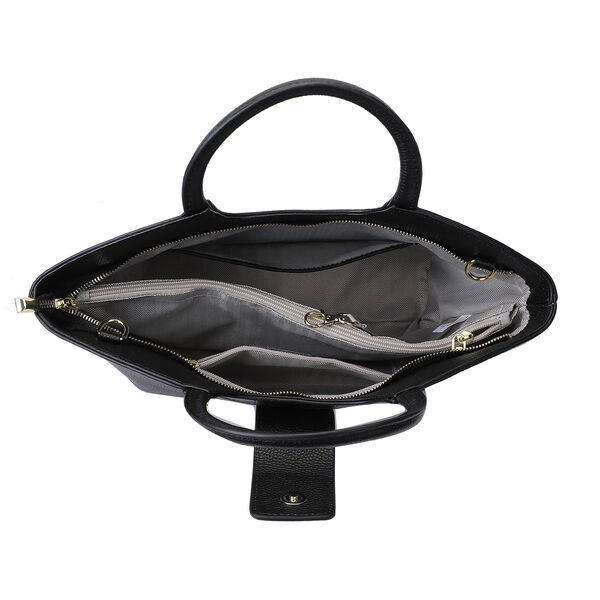 Handtasche aus 100% echtem Leder, Schlangenmuster, Blau&nbsp; image number 6