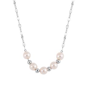 Weiße Muschelkernperle Halskette, 43cm - 5 ct.