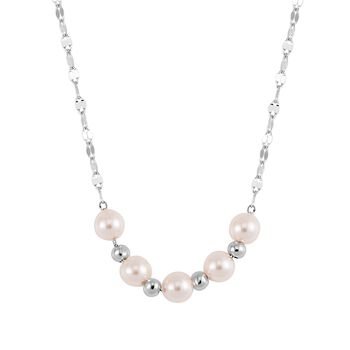 Wei&szlig;e Muschelkernperle Halskette, 43cm - 5 ct.