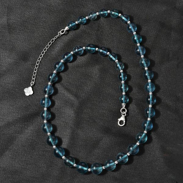 Blaugrüner Fluorit-Halskette, 45 cm - 220 ct. image number 5