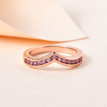Lila Spinell Ring, 925 Silber Ros&eacute;gold Vermeil (Gr&ouml;&szlig;e 18.00) ca. 0.51 ct
