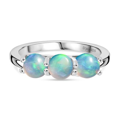 D'Joy AA Nat&uuml;rlicher, &auml;thiopischer Welo Opal Ring 925 Silber rhodiniert (Gr&ouml;&szlig;e 17.00) ca. 1,19 ct