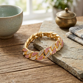 Wei&szlig;er Kristall Armband ca. 19 cm Std Gelb