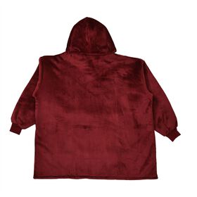 Zweilagiger Kapuzenpullover, Sherpa und Flanell, Burgundy