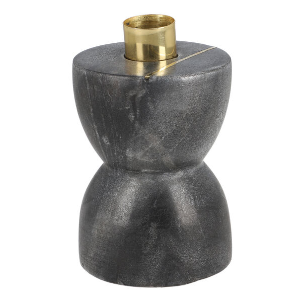 3er-Set, handgeschnitzter Marmor-Kerzenhalter, Grau image number 3