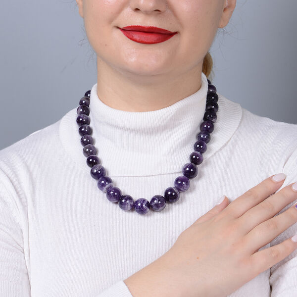 Zweifarbige Amethyst Halskette ca. 50 cm lange mit Magnetschloss 925 Silber ca. 783.75 ct image number 3