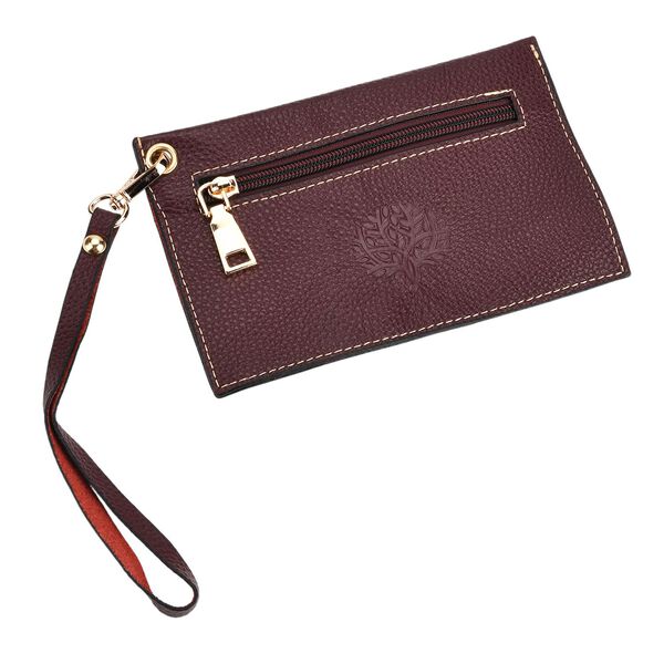 2er-Set Echtleder-Shopper, stilvolle Handtaschen mit passendem Reißverschluss-Etui, Bordeaux image number 9