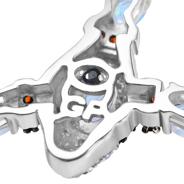 GP Trionfo Kollektion- AAA Regenbogen Mondstein, Mosambik Granat, Zirkon und blaue Saphir 45cm Halskette - 11,31 ct. image number 6