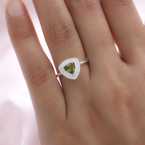 LUSTRO STELLA - Peridot Zirkonia und wei&szlig;er Zirkonia-Ring, 925 Silber  ca. 1,46 ct image number 3