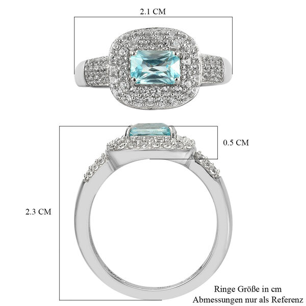 Kambodschanischer blauer und wei&szlig;er Zirkon-Ring - 1,45 ct. image number 5