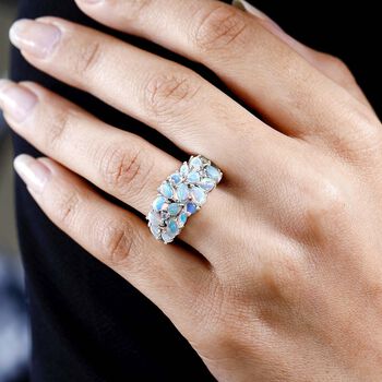 Nat&uuml;rlicher, &auml;thiopischer Welo Opal Ring 925 Silber rhodiniert (Gr&ouml;&szlig;e 20.00) ca. 2.41 ct