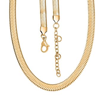 Halskette , Reiner Edelstahl, ca. 50 cm, ca. 26,50g, goldfarben