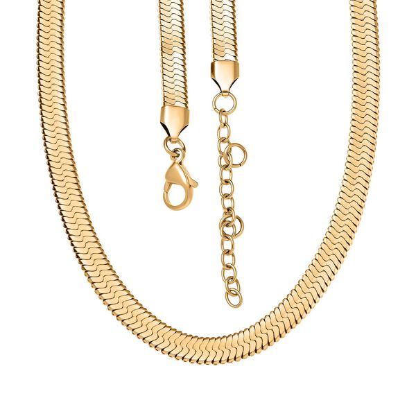 Halskette , Reiner Edelstahl, ca. 50 cm, ca. 26,50g, goldfarben image number 3