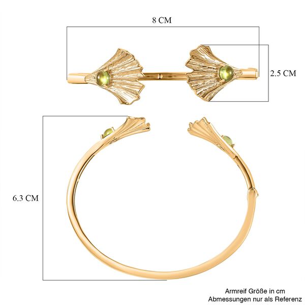 Giuseppe Perez AA Peridot, Kanchanaburi Blauer Saphir Armreif ca. 19 cm 925 Silber Gelbgold Vermeil ca. 2,07 ct. image number 6