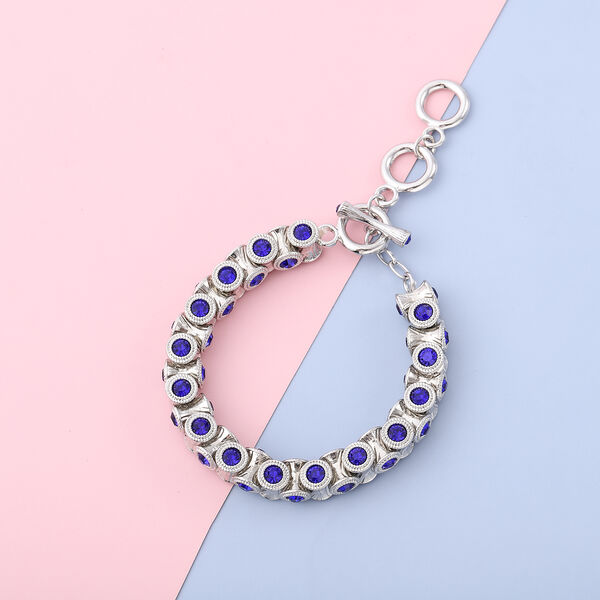 Blauer Kristall Armband ca. 19+5 cm Silberton image number 2