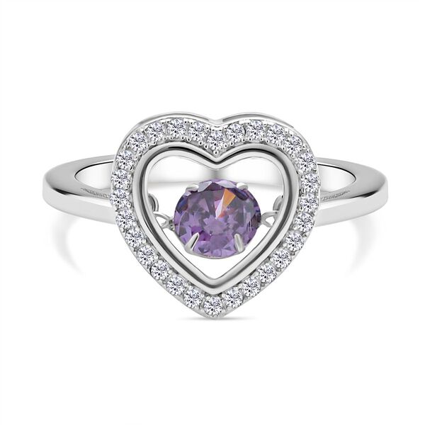 Lila und wei&szlig;er Zirkonia-Ring - 1,02 ct.