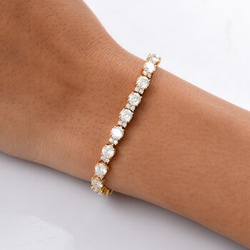 D&rsquo;Joy Moissanit Armband, 925 Silber 750 Gelbgold Vermeil