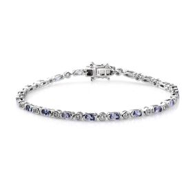 Tansanit und Zirkon Armband, 20cm - 4,34 ct.