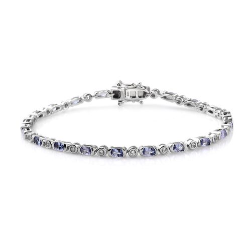 Tansanit und Zirkon Armband, 20cm - 4,34 ct. image number 0
