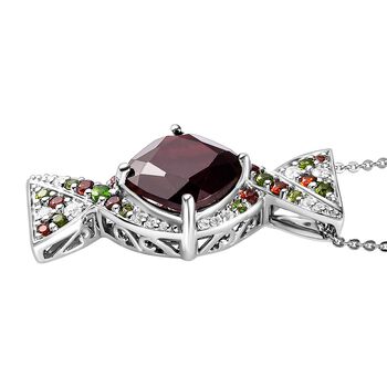 GP Italian Garden Kollektion - Mosambik Granat und Multi-Edelstein-Anh&auml;nger mit Kette - 5,63 ct.