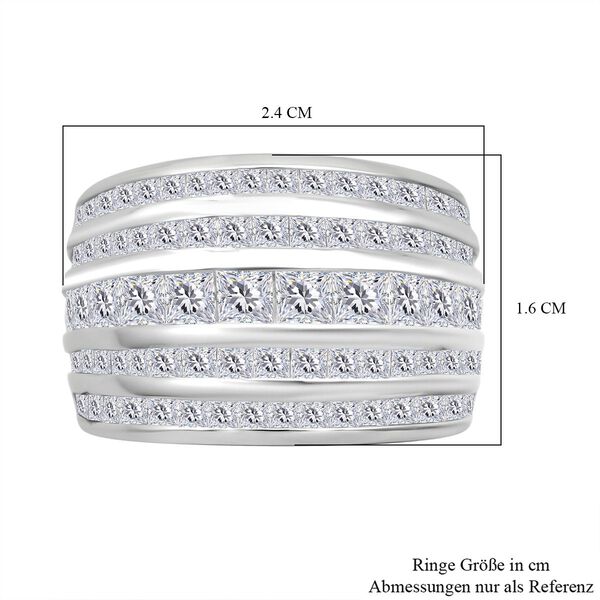 Lustro Stella Weißer Zirkonia Ring 925 Silber rhodiniert (Größe 17.00) image number 6