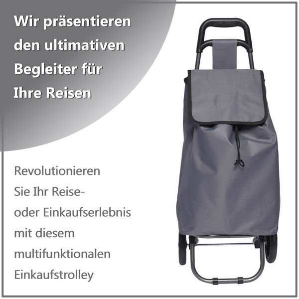 2-Rad-Einkaufstrolley, Grau image number 6