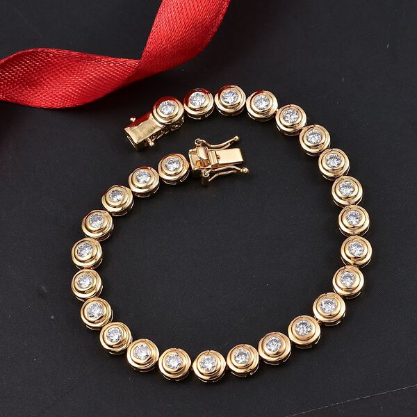 LUXURIANT DIAMANT - Lab Grown Diamant SI Armband ca. 19 cm 925 Silber 750 Gelbgold Vermeil ca. 3,90 ct. image number 1