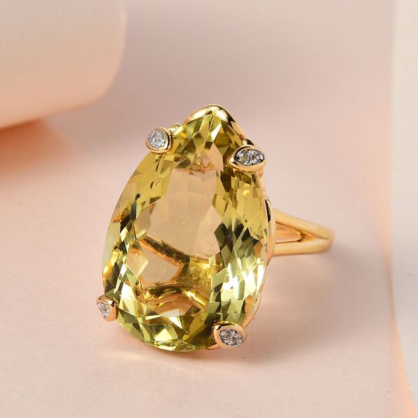 Ouro Verde Quarz und Zirkon Cocktail Ring - 18,64 ct. image number 2