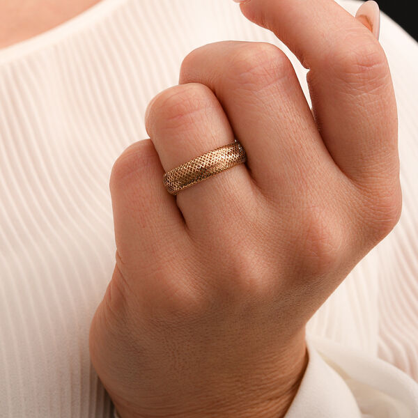 Maestro Kollektion - flexibler, italienischer Ring in 585 Gelbgold (Größe 16-18) image number 8