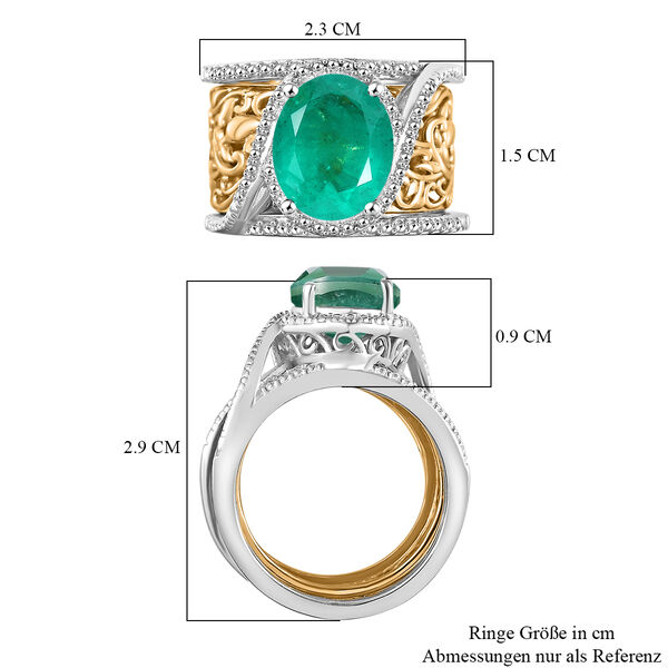 Smaragd Quarz Triplett Ring - 5,77 ct. image number 8
