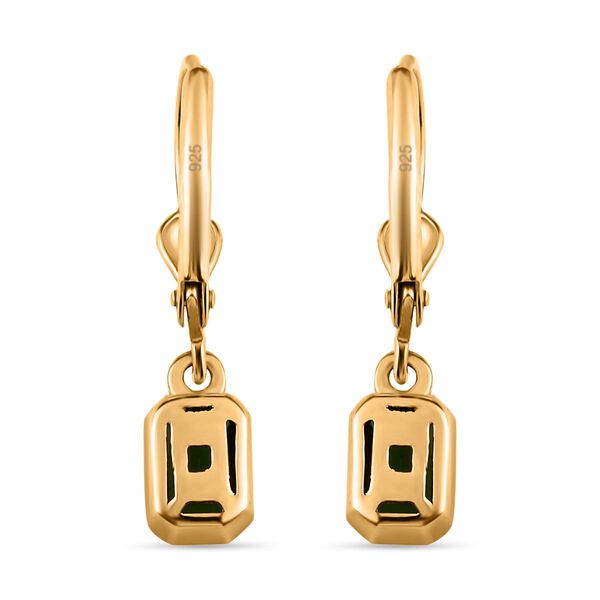 Nat&uuml;rliche Chromdiopsid Ohrringe, 925 Silber vergoldet ca. 1,17 ct image number 5