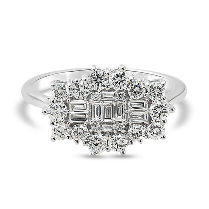 ILIANA Diamant-Ring, IGI zertifiziert SI G-H, 750 Weißgold (Größe 20.00) ca. 1,00 ct