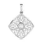 LUSTRO STELLA - Weißer Zirkonia Anhänger 925 Silber, Standard