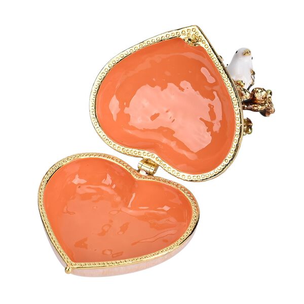 Emaillierte Schmuckbox in Herzform, 5,5x5,5cm, Braun image number 6