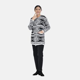 Unisize Cardigan, schwarz weiß gestreift